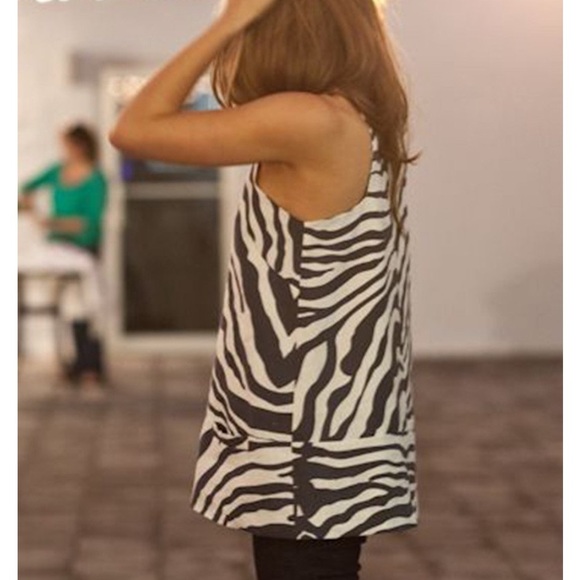 Emerson Fry A Line Mod Top- Pewter Zebra - Picture 3 of 4